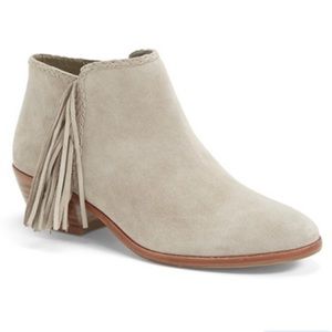 Sam Edelman Paige fringe booties grey sz 7.5